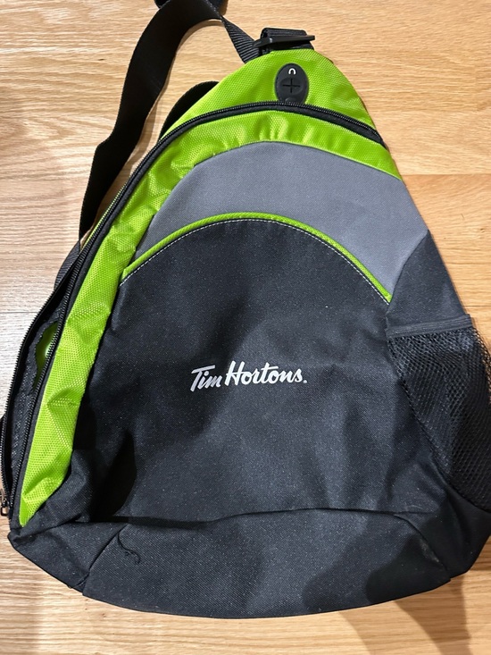 Tim Hortons Other - Tim Hortons Black and Lime Green Sling Backpack